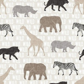 safari animals - neutrals - wild - LAD19BS