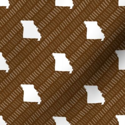 Missouri State Shape Pattern Brown and White Stripes