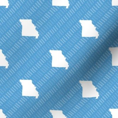 Missouri State Shape Pattern Light Blue and White Stripes