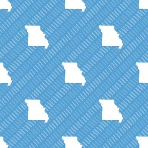 Missouri State Shape Pattern Light Blue and White Stripes