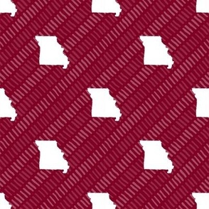 Missouri State Shape Pattern Garnet and White Stripes