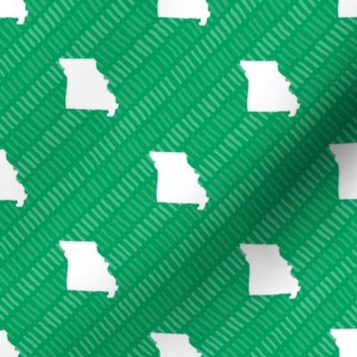 Missouri State Shape Pattern Green and White Stripes