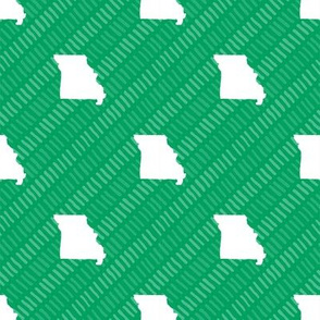 Missouri State Shape Pattern Green and White Stripes