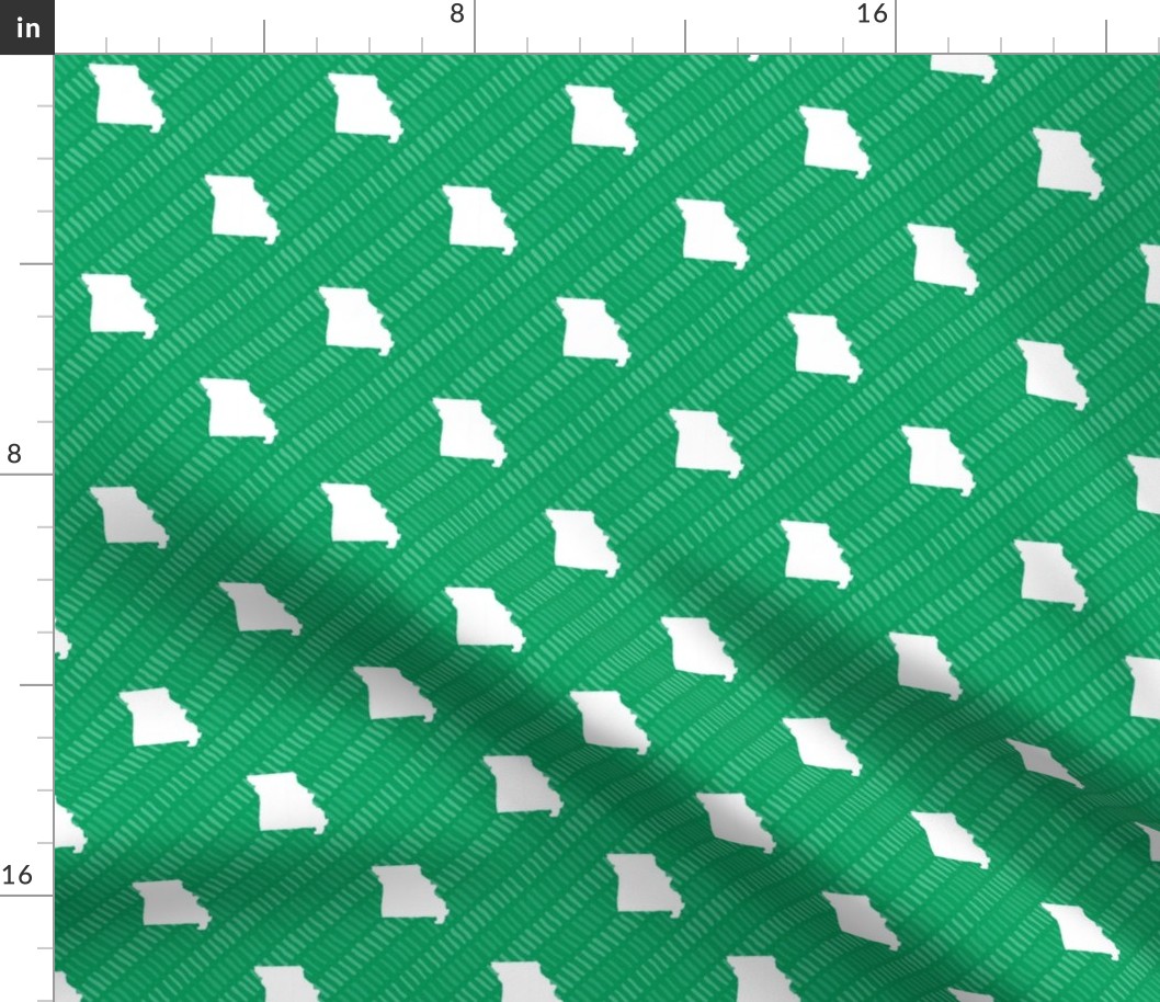 Missouri State Shape Pattern Green and White Stripes