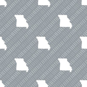 Missouri State Shape Pattern Grey  and White Stripes