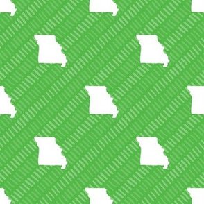 Missouri State Shape Pattern Lime Green and White Stripes
