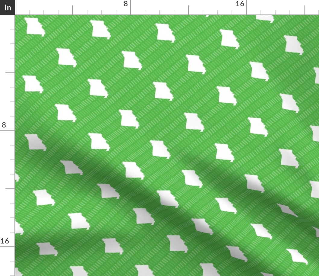 Missouri State Shape Pattern Lime Green and White Stripes