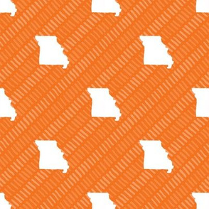 Missouri State Shape Pattern Orange and White Stripes