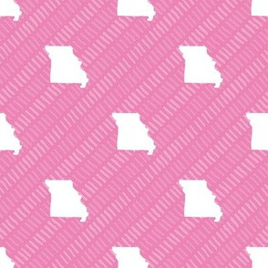 Missouri State Shape Pattern Pink and White Stripes