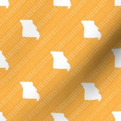 Missouri State Shape Pattern Yellow Gold and White Stripes