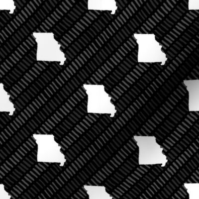 Missouri State Shape Pattern Black and White Stripes