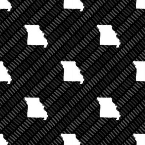 Missouri State Shape Pattern Black and White Stripes