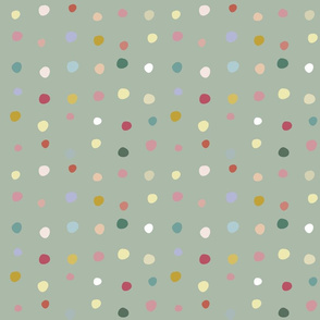 dots in green background