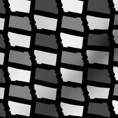 Montana State Shape Pattern Black and White