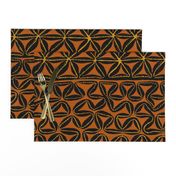 South Seas Tropical Tapa - Rust black yellow