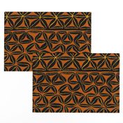 South Seas Tropical Tapa - Rust black yellow