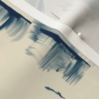 Painterly blue seaside Tea Towel