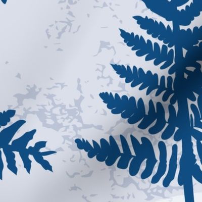 blue fern leaves on light blue | jumbo