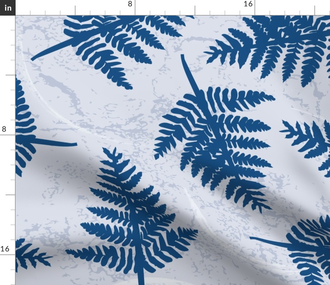 blue fern leaves on light blue | jumbo