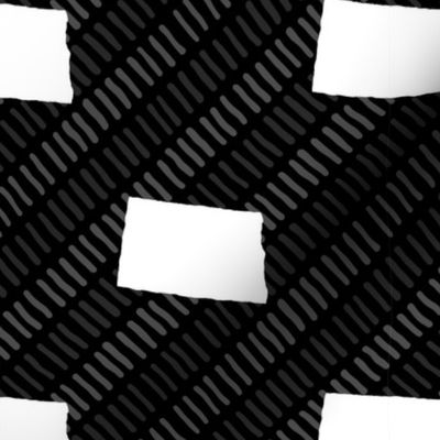 North Dakota State Shape Pattern Black and White Stripes