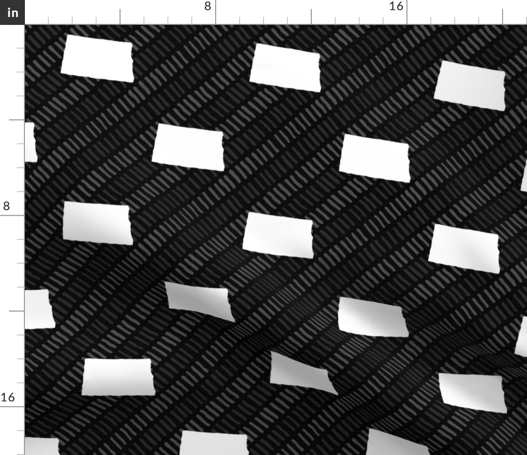 North Dakota State Shape Pattern Black and White Stripes