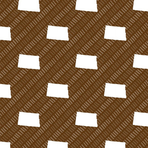 North Dakota State Shape Pattern Brown and White Stripes