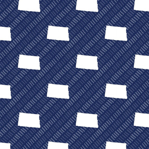 North Dakota State Shape Pattern Dark Blue and White Stripes