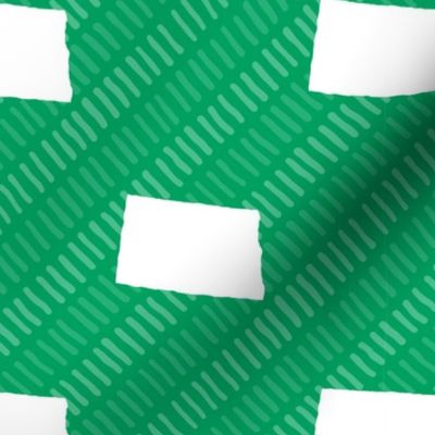North Dakota State Shape Pattern Green and White Stripes