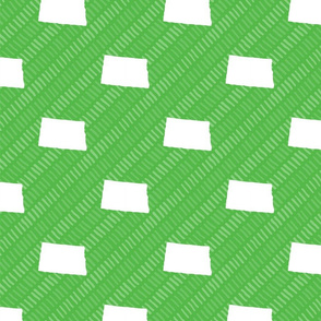 North Dakota State Shape Pattern Lime Green and White Stripes