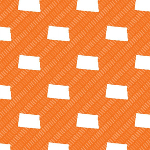 North Dakota State Shape Pattern Orange and White Stripes