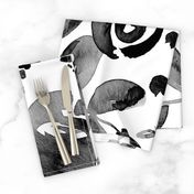 Bountiful Bouquet - Black and white watercolor floral - Jumbo Scale