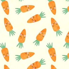 cute carrots on cream - easter - spring garden - LAD19