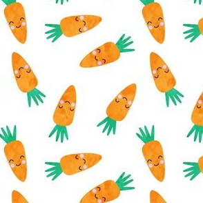 cute carrots on white - easter - spring garden - LAD19