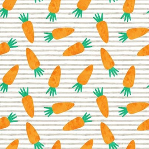 carrots on grey stripes - easter - spring garden - LAD19