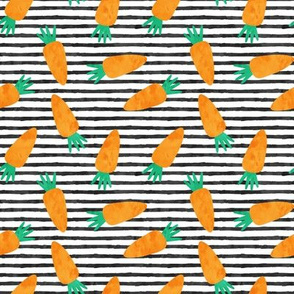 carrots on black stripes - easter - spring garden - LAD19