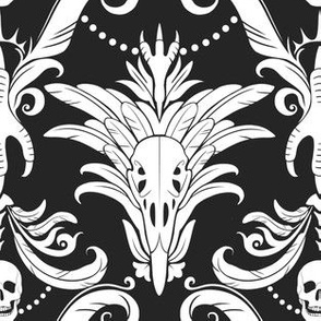  Goth Gothic Skull Damask Absorbent and Quick-Drying