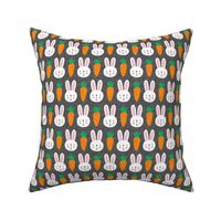 bunnies and carrots - v2-  grey - spring & easter - LAD19