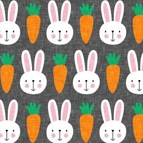 bunnies and carrots - v2-  grey - spring & easter - LAD19