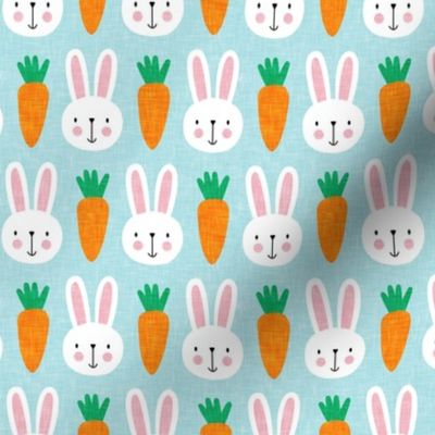 bunnies and carrots - v2- blue - spring & easter - LAD19