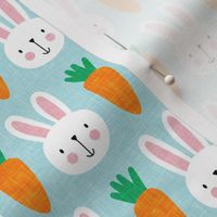 bunnies and carrots - v2- blue - spring & easter - LAD19