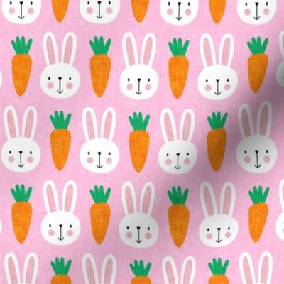 bunnies and carrots - v2- pink - spring & easter - LAD19