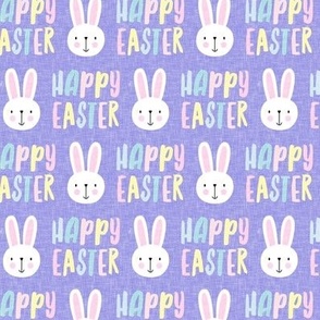 happy easter - bunny - pastel on purple  - LAD19