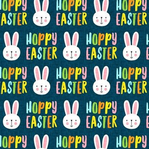 hoppy easter - bunny - multi on dark blue - LAD19