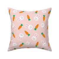 bunnies and carrots - light pink - easter spring - LAD19