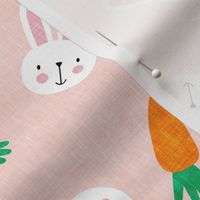bunnies and carrots - light pink - easter spring - LAD19