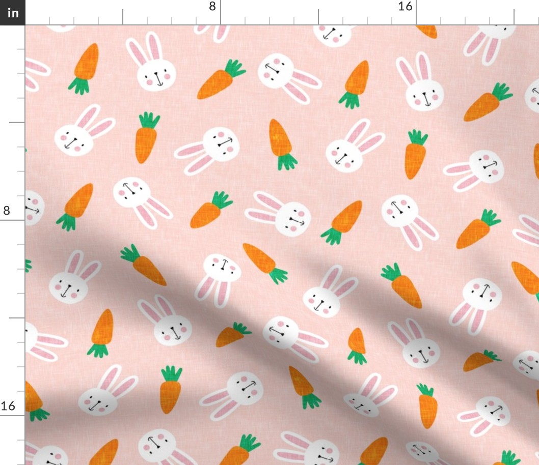 bunnies and carrots - light pink - easter spring - LAD19