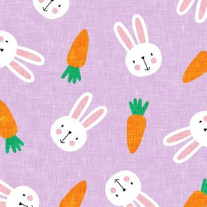 bunnies and carrots - purple  - easter spring - LAD19