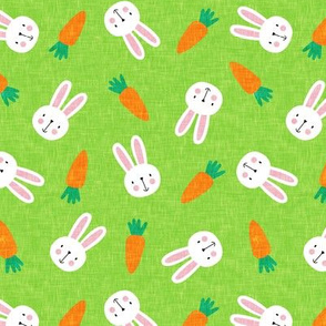 (small scale) bunnies and carrots - green - easter spring - LAD19