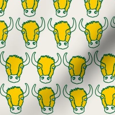 Bison Friends - Linen, Gold, and Green