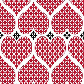 Valentine Sweet Heart Lattice in Red and White
